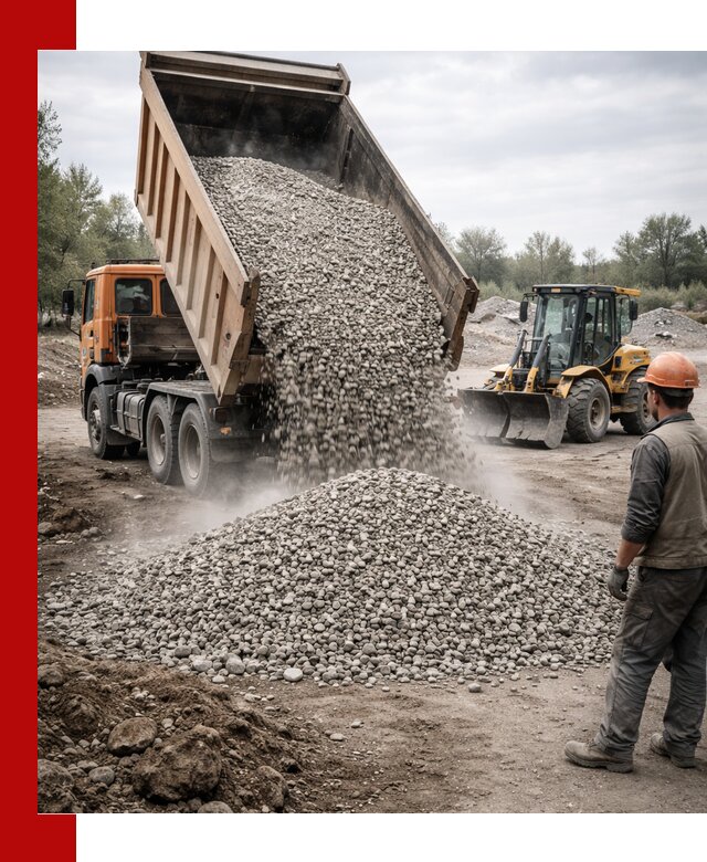 Доставка щебня в Ногинске крупными и мелкими фракциями