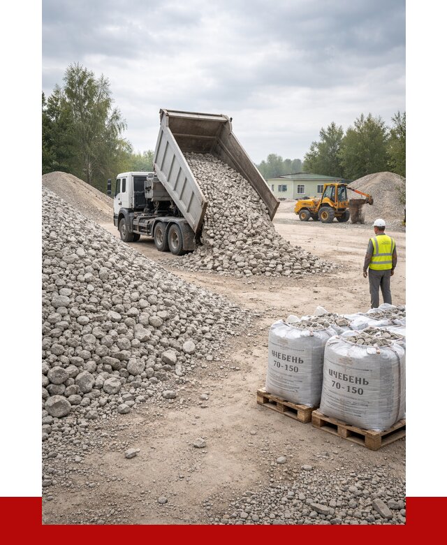 Известняковый щебень фракция 70-150 в Ногинске от 1266 р. | ПРОНЕРУДНгн