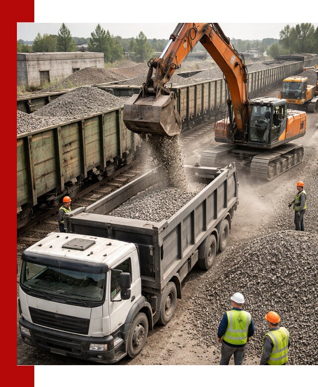 Железнодорожный щебень фракция 25–60 для поставок в Ногинске