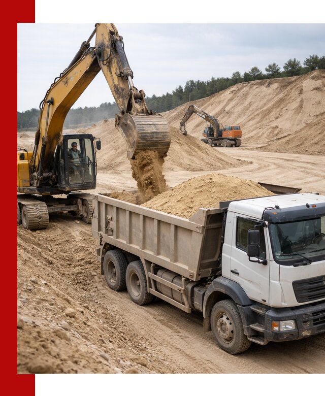 Доставка карьерного песка с самосвалами и разгрузкой в Ногинске