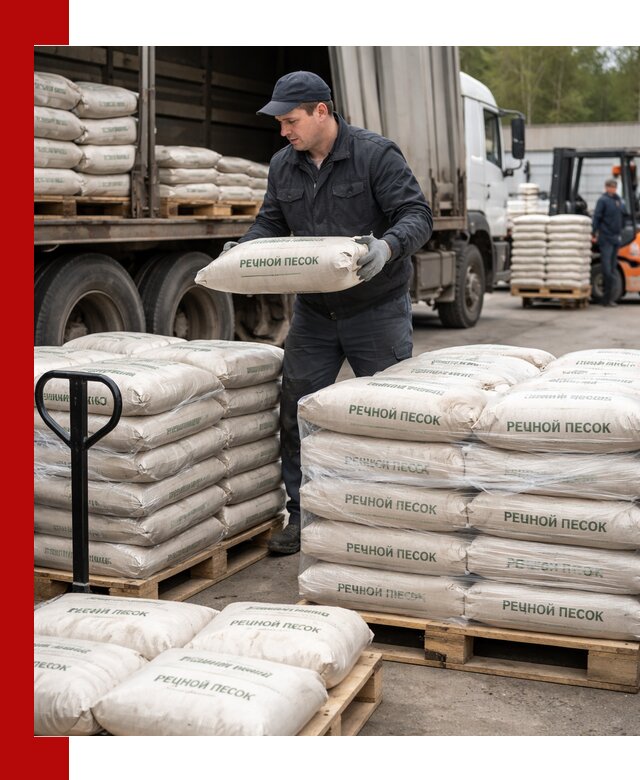 Речной песок в мешках с доставкой в Ногинске
