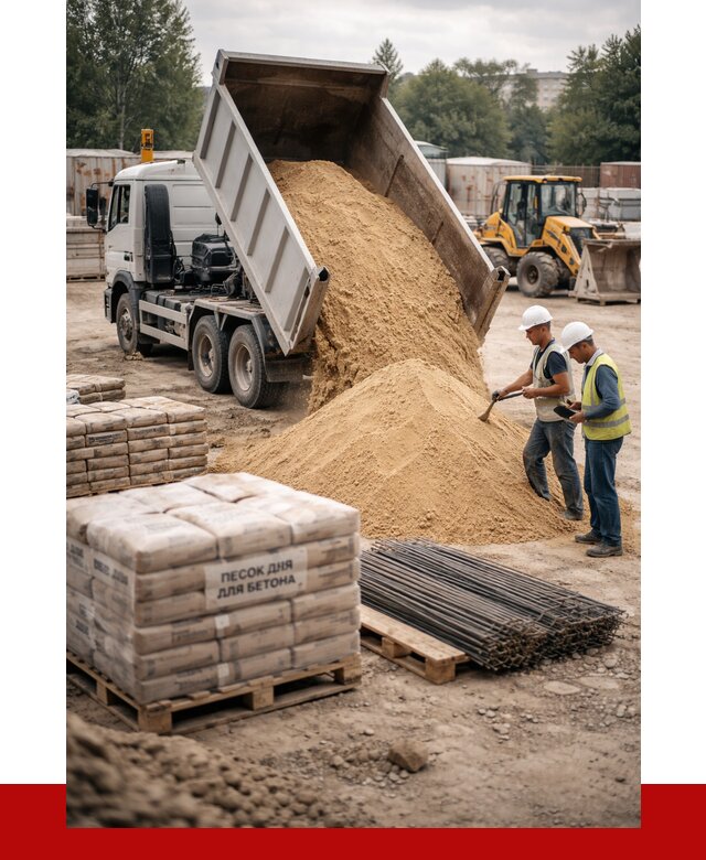 Песок для бетона в Ногинске от 2533 р. с доставкой, ПРОНЕРУДНгн