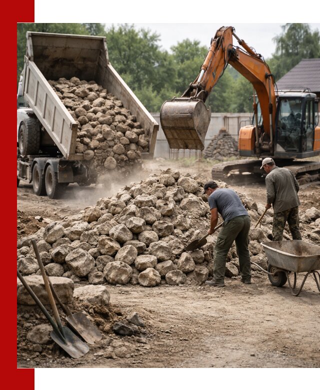 Доставка и разгрузка бутового камня в Ногинске