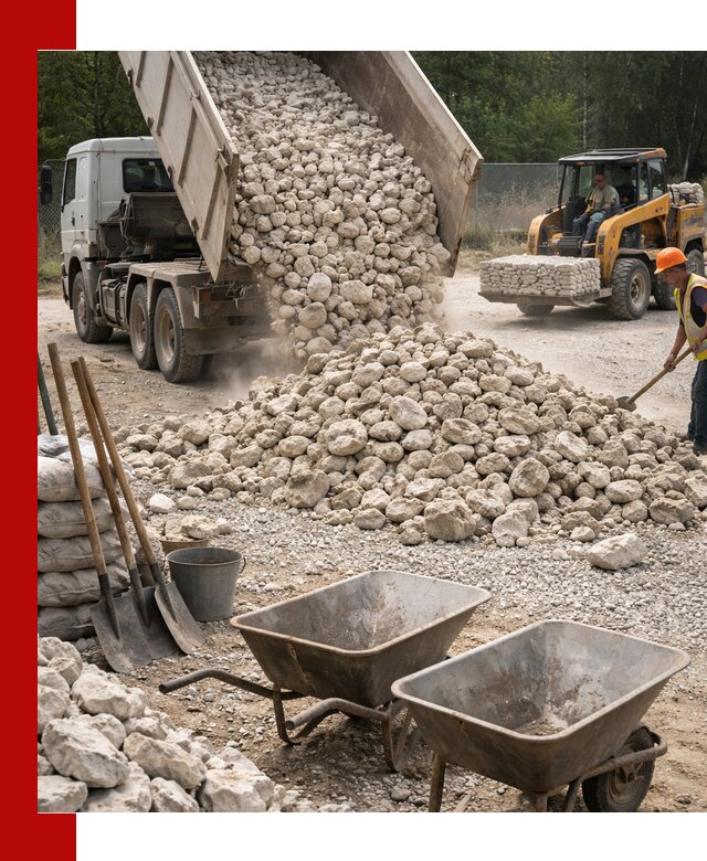 Доставка и продажа бутового известнякового камня в Ногинске