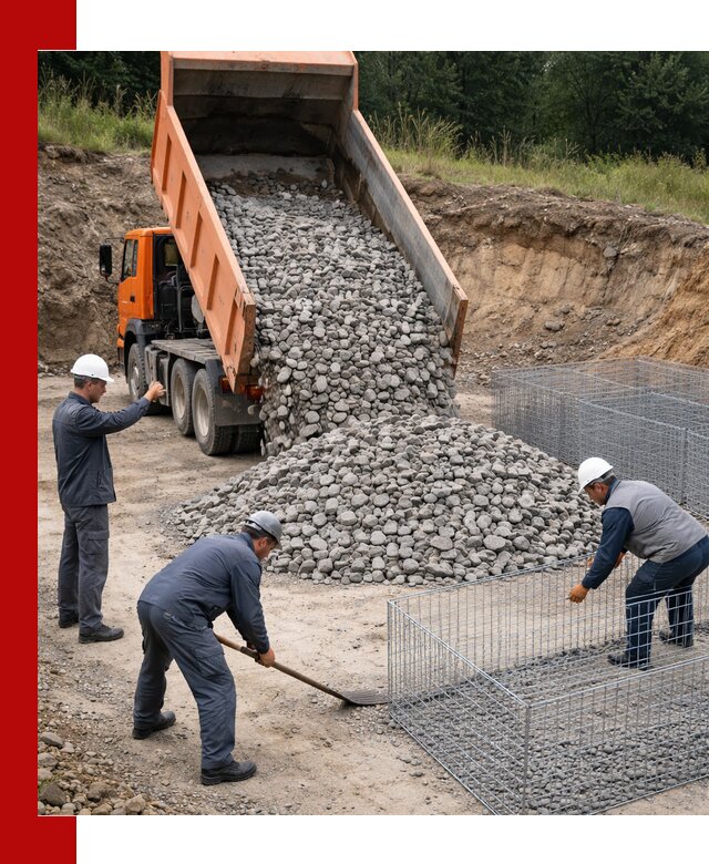 Камень для габионов с доставкой в Ногинске быстро и надёжно