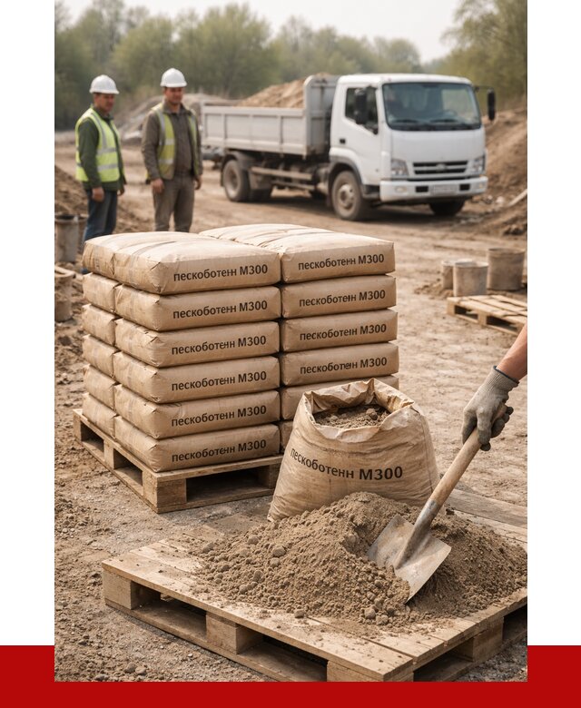 Пескобетон М300 в Ногинске с доставкой от 4711 р. за куб | ПРОНЕРУДНгн