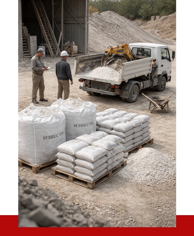 Известь строительная в Ногинске с доставкой от 4255 р. | ПРОНЕРУДНгн