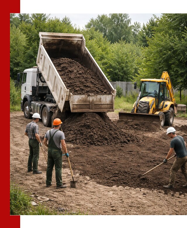 Доставка и укладка грунта для выравнивания участка в Ногинске