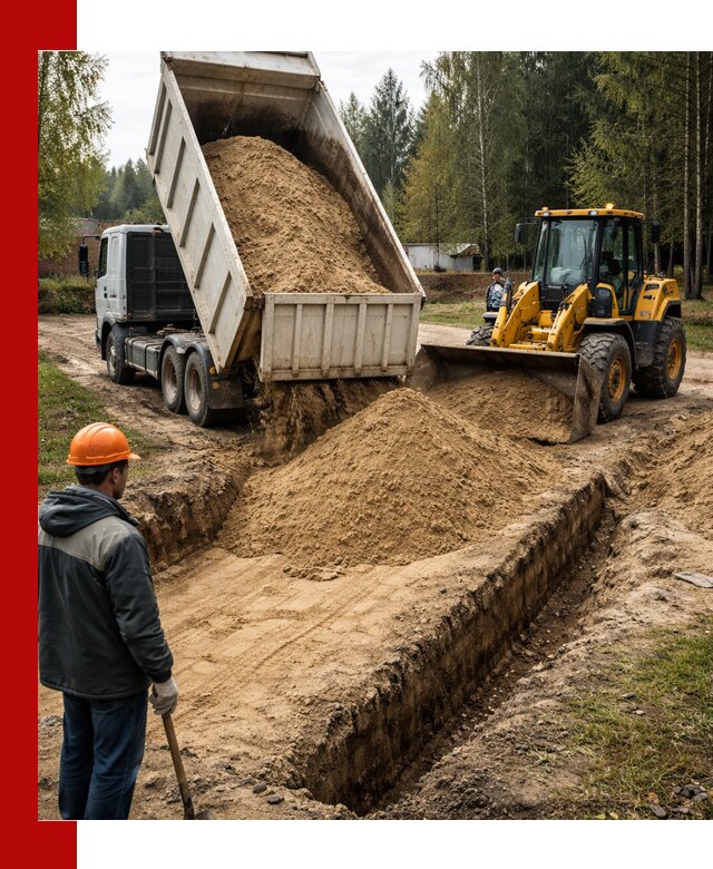 Доставка песчаного грунта в Ногинске для строительных работ