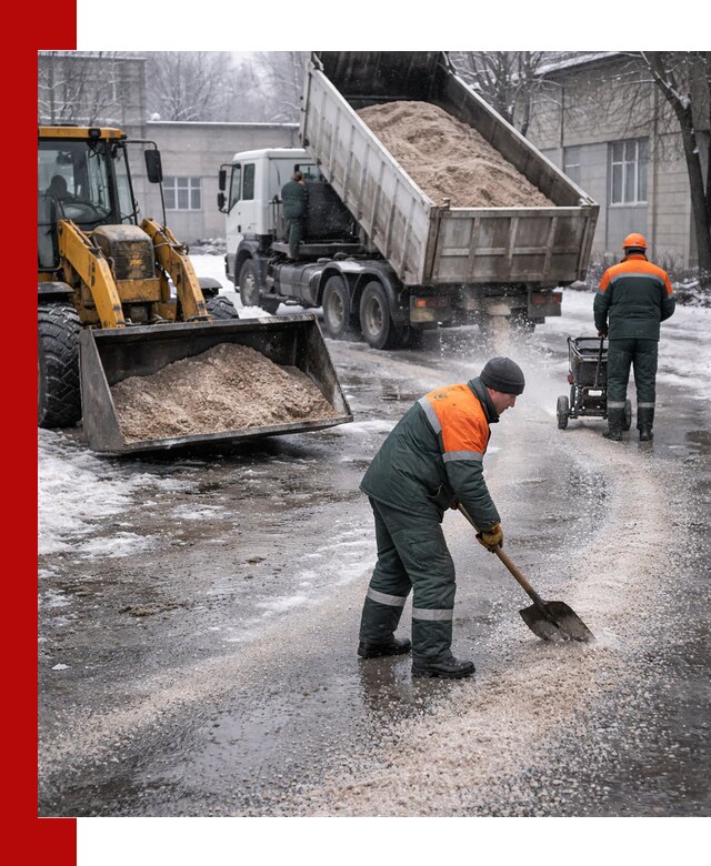 Реагент против гололеда с доставкой и нанесением в Ногинске