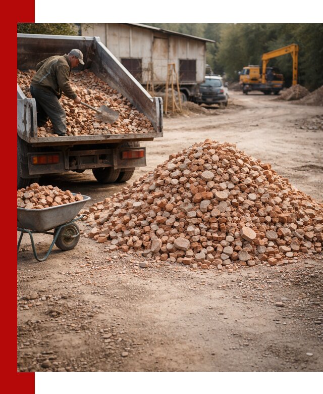 Доставка и подушка из боя кирпича с разгрузкой в Ногинске