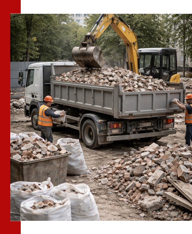 Вывоз строительного мусора в Ногинске с самосвалами и контейнерами